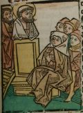 Szent Péter és Szent Pál (Illusztráció a Pannonhalmán őrzött Legenda Aurea Sanctorum című ősnyomtatvány 1482-es augsburgi kiadásából)