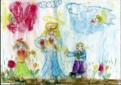 Fialowski Réka: Illusztráció az Ave Maris Stella című műhöz / gyermekrajz