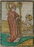 Szent Ágoston (Illusztráció a Pannonhalmán őrzött Legenda Aurea Sanctorum című ősnyomtatvány 1482-es augsburgi kiadásából)
