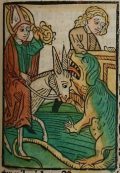 Szent Donát (Illusztráció a Pannonhalmán őrzött Legenda Aurea Sanctorum című ősnyomtatvány 1482-es augsburgi kiadásából)