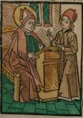 Gotthárd püspök (Illusztráció a Pannonhalmán őrzött Legenda Aurea Sanctorum című ősnyomtatvány 1482-es augsburgi kiadásából)